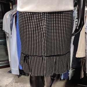 Elegant Black and White Polka Dot Pencil Skirt